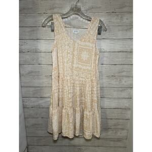 True Craft Dress Size S Boho Paisley Sleeveless Tiered Mini Sundress Women's